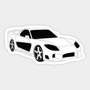 FF Mazda RX7 Black Outline Sticker